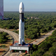 India's heaviest rocket prepared ahead of the launch from the Satish Dhawan Space Center in Sriharikota, India.